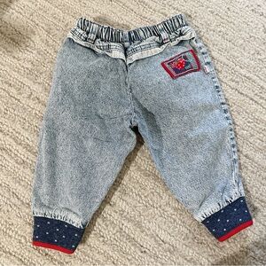 Vintage Little Levi's Acid Wash Jeans Girls 24M Ruffled Elastic Waist